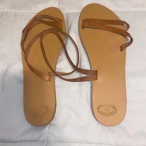 Brown Leather Strappy Sandals